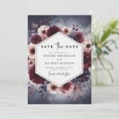 Moderne Typografie Burgundy Wedding Save The Date (Stehend Vorderseite)