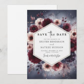 Moderne Typografie Burgundy Wedding Save The Date (Vorne/Hinten)