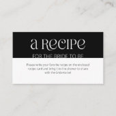 Moderne Typografie Butterfly Rezept für die Braut Begleitkarte (Vorderseite)