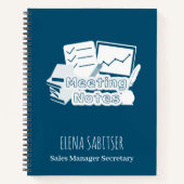 Moderne Typografie Cadet Blue Meeting Notes Notizblock (Vorderseite)