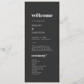 Moderne Typografie | Charcoal Gray Wedding Program Programm (Vorderseite)