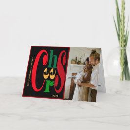 Moderne Typografie CHEERS Foto Holiday Feiertagskarte