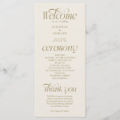Moderne Typografie Creme-Hochzeitsprogramm Programm (Vorderseite)