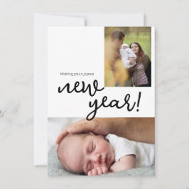 Moderne Typografie Custom Foto Baby Birth Feiertagskarte