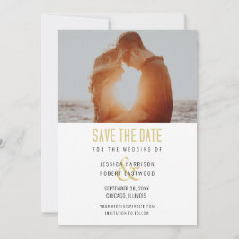 Moderne Typografie Custom Foto Simple Save The Date