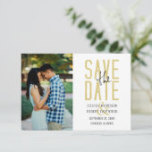 Moderne Typografie Custom Foto Simple Save The Date (Stehend Vorderseite)