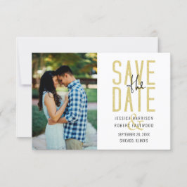 Moderne Typografie Custom Foto Simple Save The Date