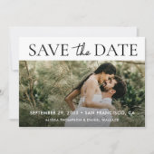 Moderne Typografie Custom QR CODE Foto Wedding Save The Date (Vorderseite)