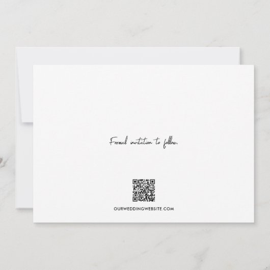 Moderne Typografie Custom QR CODE Foto Wedding Save The Date (Rückseite)