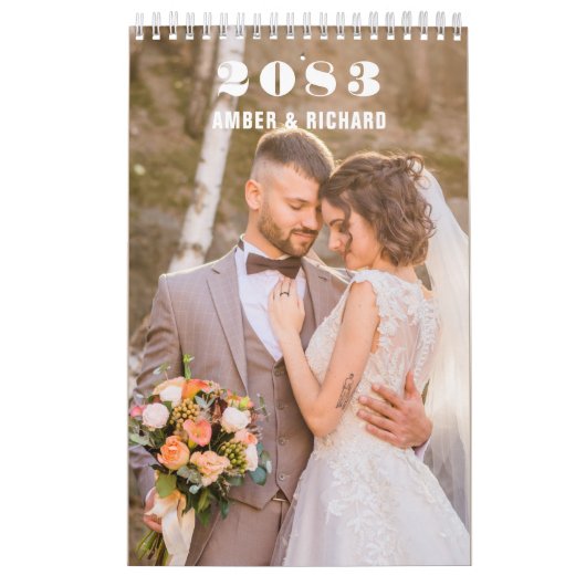 Moderne Typografie Custom WEDD Foto Minimalistisch Kalender (Titelbild)