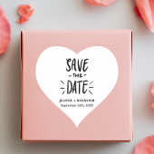 Moderne Typografie Custom Wedding Save the Date Herz-Aufkleber
