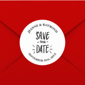Moderne Typografie Custom Wedding Save the Date Runder Aufkleber
