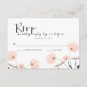 Moderne Typografie Dandelion Wedding RSVP Card Karte