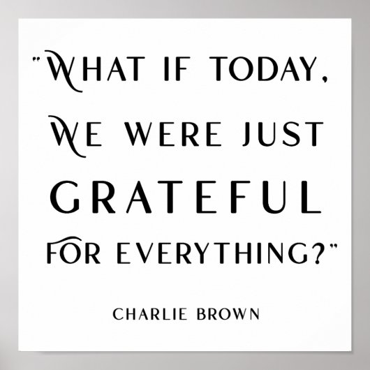 Moderne Typografie Dankbarkeit Poster (Vorne)