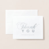 Moderne Typografie Danke, Silver Foil Card Folienkarte (Vorderseite mit Umschlag)