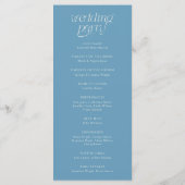 Moderne Typografie Denim Blaues Hochzeitsprogramm Programm (Rückseite)