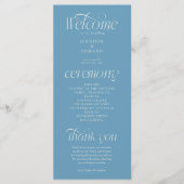 Moderne Typografie Denim Blaues Hochzeitsprogramm Programm (Vorderseite)