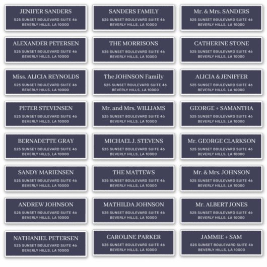 Moderne Typografie der Dunklen Marine Hochzeitsgas Aufkleber (Vorderseite)