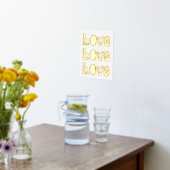 Moderne Typografie der LIEBE mit Weißgoldherzen Foliendrucke (Ablage(Küche))