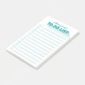 Moderne Typografie, die Aquamarin ist, Post-it Klebezettel (angewinkelt)