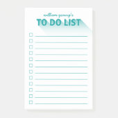 Moderne Typografie, die Aquamarin ist, Post-it Klebezettel (Vorderseite)