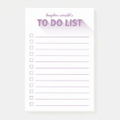 Moderne Typografie, die Lila ist, Post-it Klebezettel (Vorderseite)