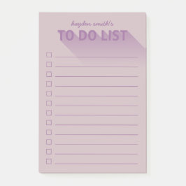 Moderne Typografie, die Lila ist, Post-it Klebezettel