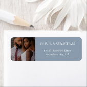 Moderne Typografie Dusty Blue Foto Rücksendeadress (Insitu)