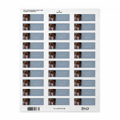 Moderne Typografie Dusty Blue Foto Rücksendeadress (Vorne)