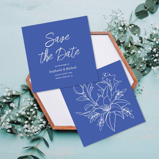 Moderne Typografie - Dusty Blue Save The Date