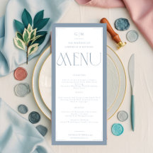 Moderne Typografie Dusty Blue Save-the-Date 