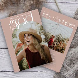 Moderne Typografie Dusty Pink 2 Foto Abschluss Einladung