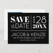 Moderne Typografie | Editierbare Farben Save the D Ankündigungspostkarte (Vorne/Hinten)