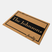 Moderne Typografie Ehepaar Paare Geschenk Schwarz Fußmatte (Schrägansicht)