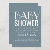 Moderne Typografie Einfache Babydusche aus Cotton  Einladung (Vorne/Hinten)