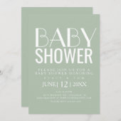 Moderne Typografie Einfache Babydusche aus Cotton Einladung (Vorne/Hinten)