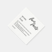 Moderne Typografie Einfache Fun Fakten Hochzeit Serviette (Ecke)