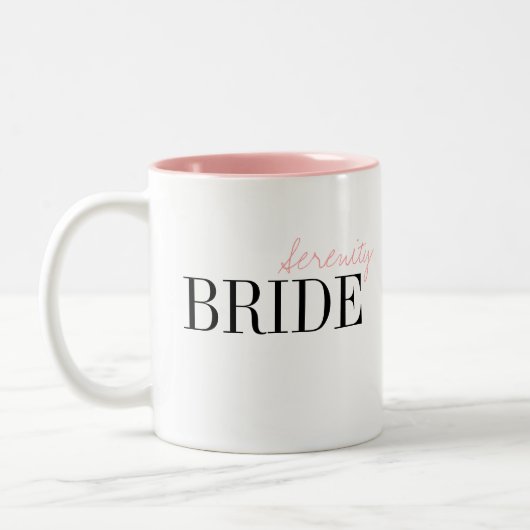 Moderne Typografie Einfache Personalisierte Bridge Zweifarbige Tasse (Links)