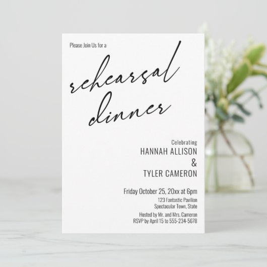 Moderne Typografie Einfache Probe Einladung (Stehend Vorderseite)