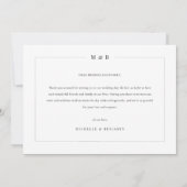 Moderne Typografie Einfaches elegantes Hochzeitsfe Dankeskarte (Rückseite)