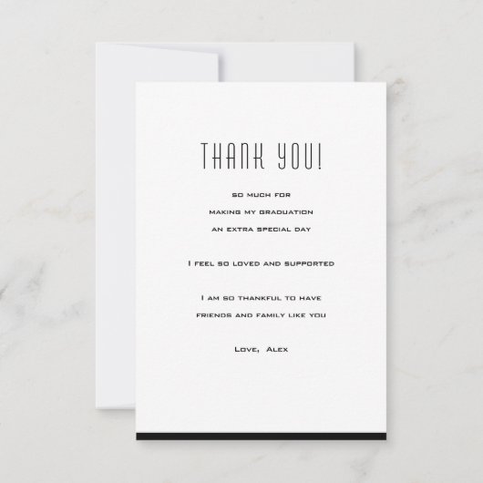 Moderne Typografie Einfaches Foto GRAD Vielen Dank Dankeskarte (Rückseite)