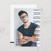 Moderne Typografie Einfaches Foto GRAD Vielen Dank Dankeskarte (Vorne/Hinten)