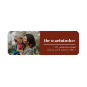 Moderne Typografie Einfaches Foto Rücksendeadresse (Vorne)