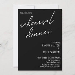 Moderne Typografie Einfaches Probe Dinner Black Einladung