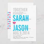 Moderne Typografie Einladung mit kühlen Schriftart (Vorne/Hinten)