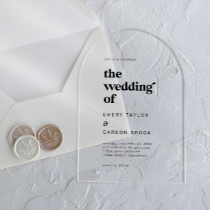 Moderne Typografie Einzigartige Vintage Retro-Hoch Acryleinladungen