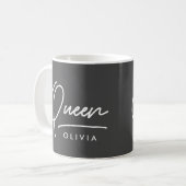 Moderne Typografie elegant Königin personalisiert Kaffeetasse (Vorderseite Links)