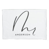 Moderne Typografie elegante Drehbuch mr mrr Gesche Kissenbezug (Vorderseite-Links)