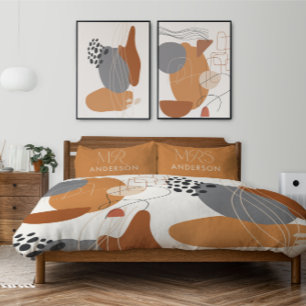 Moderne Typografie elegante Drehbuch mr mrs anpass Kissenbezug