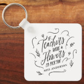 Moderne Typografie - elegante Drehbuchlehre Blume Schlüsselanhänger (Vorderseite)